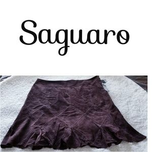 Saguaro, Size 16, Dark Chocolate, Suede Skirt